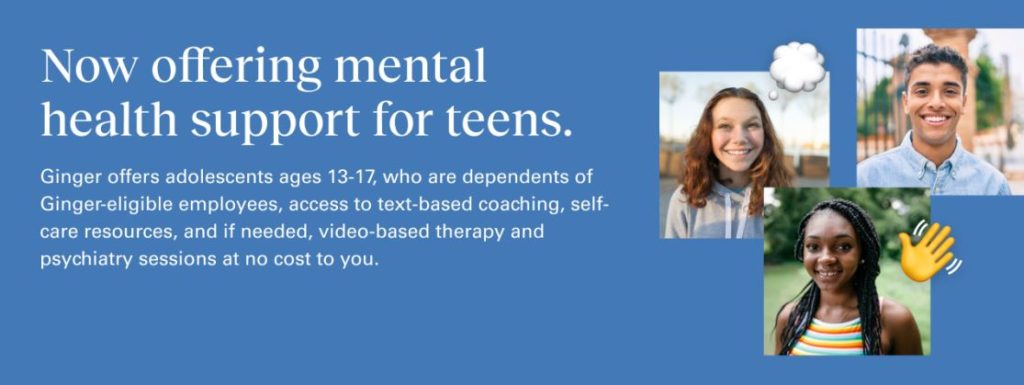 Ginger Mental Health Support Will Soon Be Available for Teens